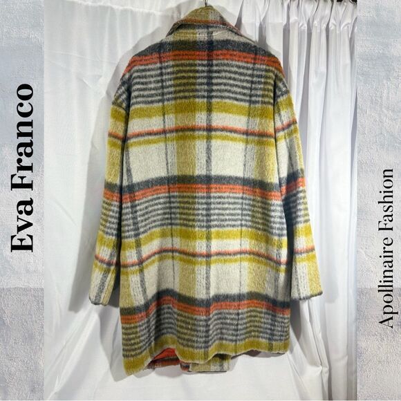 EVA FRANCO FOR ANTHROPOLOGIE CAMILLE FAUX FUR COAT IN GREY MULTI XL NEW - Picture 7 of 8